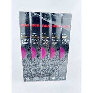 RCA 5 Pack Of Blank VHS Video Cassette Tapes T-120 6 Hour Brand‎ New Sealed